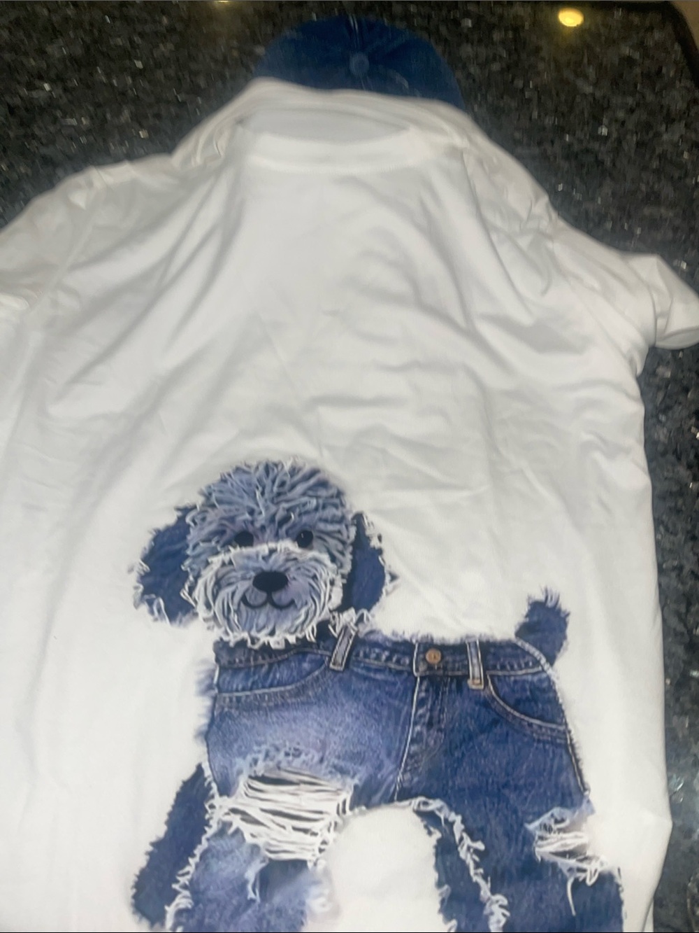 Women’s White Graphic Jeans Print Tee - Casual Comfort - Picture 5 of 8